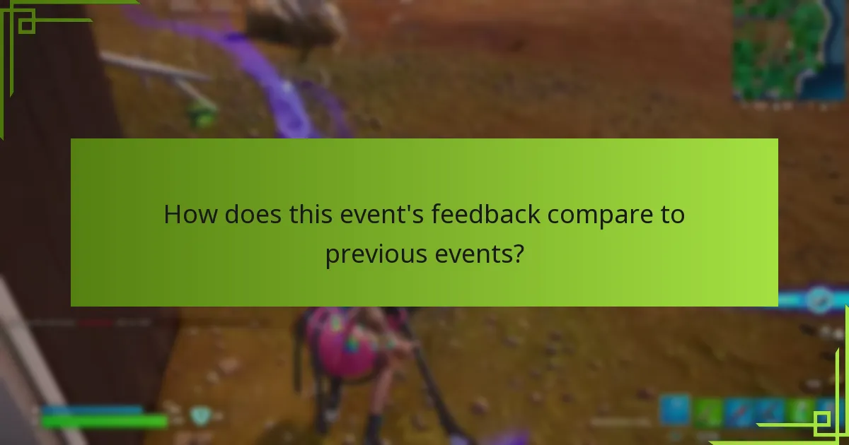 How does this event's feedback compare to previous events?