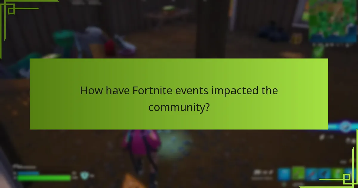 How have Fortnite events impacted the community?