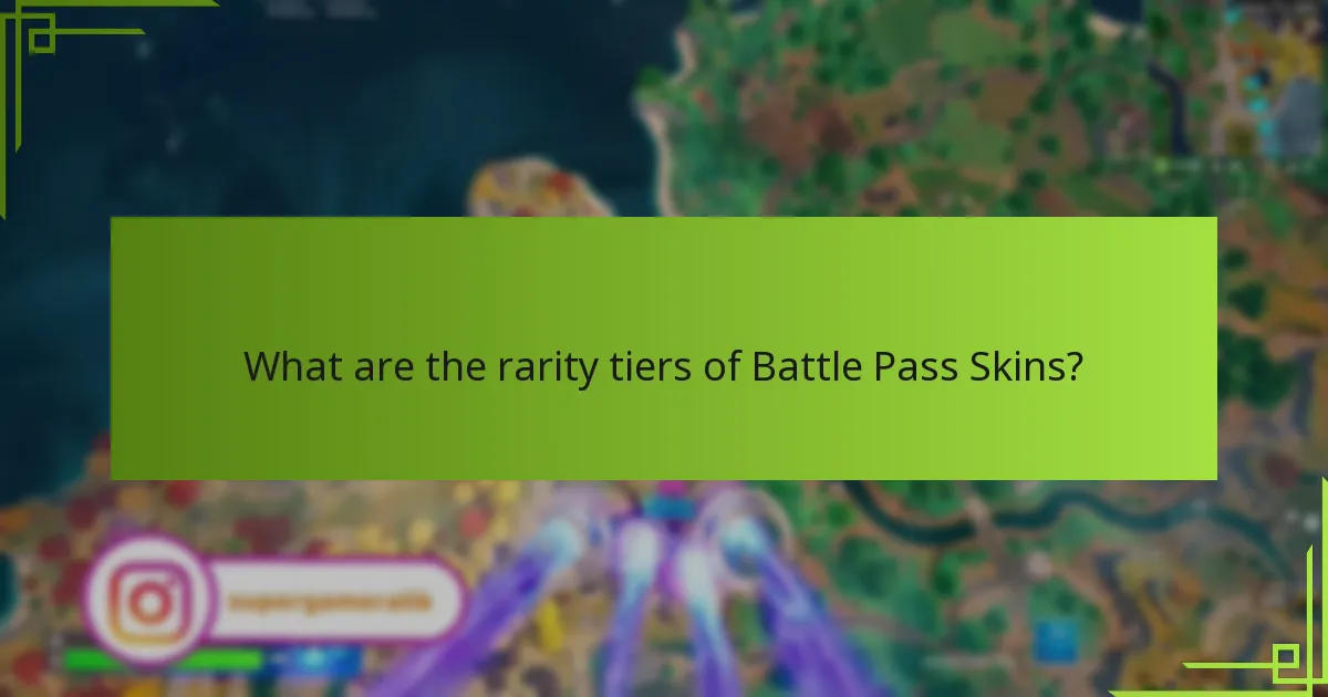 What are the rarity tiers of Battle Pass Skins?