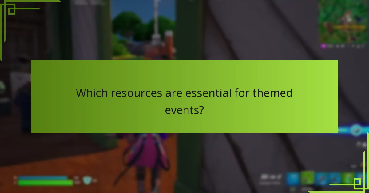 Which resources are essential for themed events?